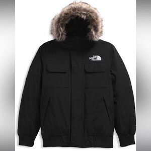 The North Face Men's Black Puffer Jacket with Fur Trim